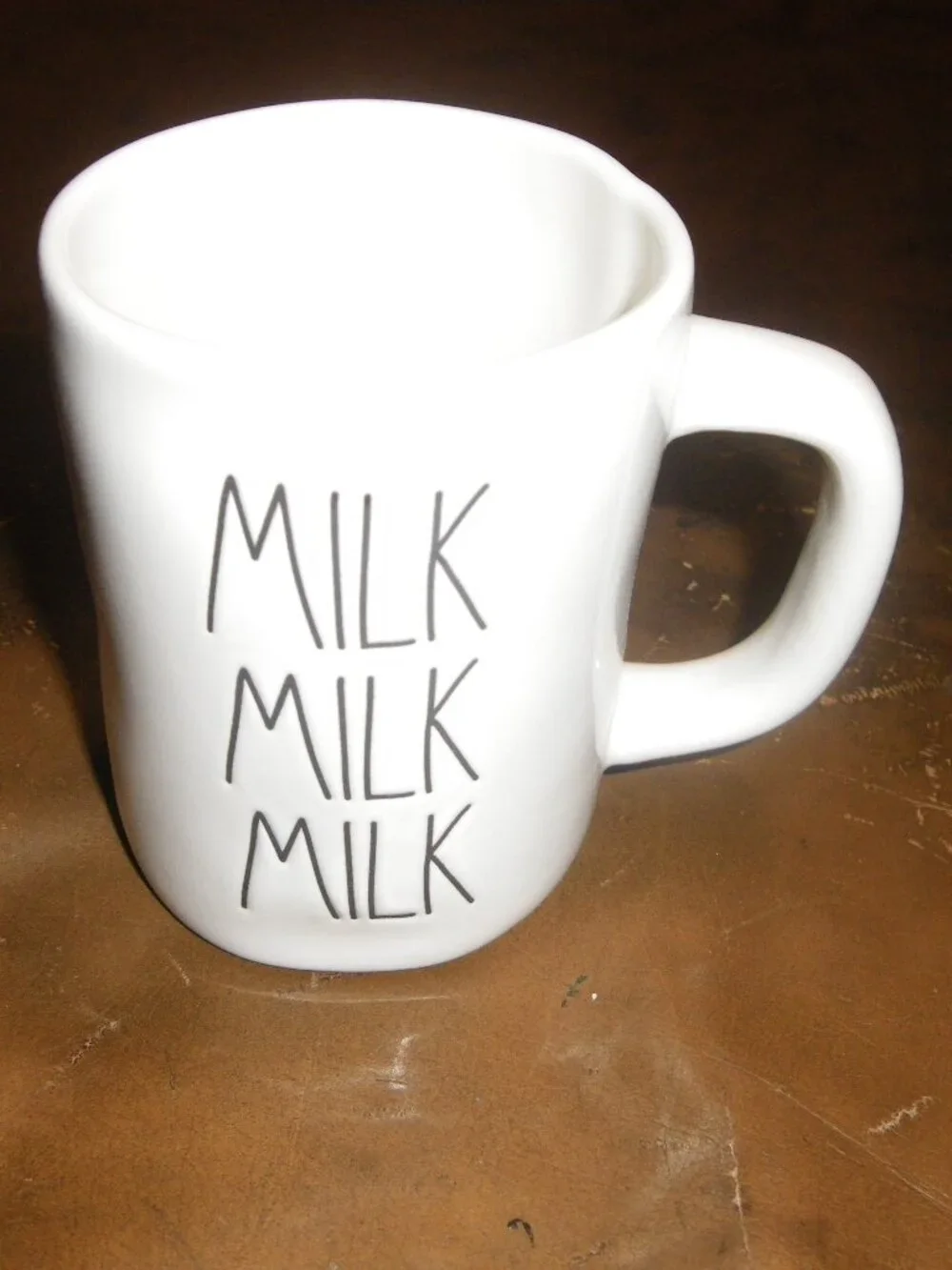 Rae Dunn Small Ceramic Coffee Tea Mug “MILK MILK MILK”